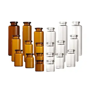 GL Factory Price Empty Clear Amber Borosilicate Pharmaceutical Tubular Vials for Medicine with Aluminum Cover