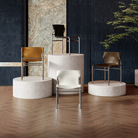 Chaises de salle à manger et de restaurant confortables à dossier haut pour coiffeuse de salon de café avec siège de cadre