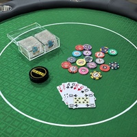 Tables de poker professionnelles personnalisées de luxe, noires, 8 places, diamètre 120 cm, vertes, avec plateau blanc, portables, pour casino.