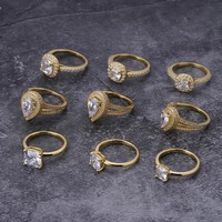 Nouvelle bague de fiançailles en or blanc plaqué tendance classique avec diamant moissanite VVSD 1/2/3 carats pour femmes