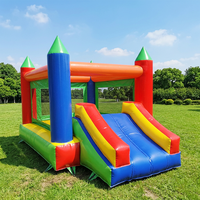 Château gonflable Kaluen pour l'intérieur et l'extérieur, pour adolescents, fêtes scolaires, avec toboggan, 3x4m