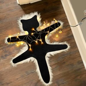 Alfombra Luminosa con Diseño de Gato Frito, Regalos Divertidos para la Aldea Navideña, Alfombra Decorativa de Navidad con Luz <span class=keywords><strong>Siempre</strong></span> Encendida o Intermitente, Decoración de Halloween - Product Image 1