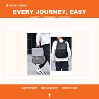 Mochila de Viaje Ligera y Duradera de 20-35L de Gran Capacidad, Bolsa para Computadora Portátil de 15.6 Pulgadas para Hombres y Mujeres, Estilo Casual