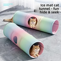Tunnel labyrinthe pour chat, tapis rafraîchissant, coussin de glace, lit d'eau, maison d'été pour chat, cachette interactive en PVC KFK1015