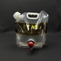 Doypack de liquide portable 1.5L avec robinet récipient de robinet de café distributeur de boissons en plastique pochette à bec réutilisable pour jus de bière