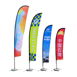 ธงโฆษณาแบบปรับแต่งได้ ขนาด 7.5 ฟุต 13 ฟุต สำหรับตกแต่งภายนอกอาคาร ร้านตัดผม ร้านบาร์เบอร์ สไตล์เรโทร รูปทรงขนนก พร้อมโลโก้ - Product Image 5