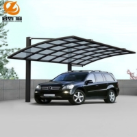 Abri de voiture portable en aluminium de style européen, imperméable, avec toit en polycarbonate solide, design moderne, abri de stationnement durable pour voitures
