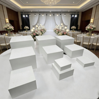 Supports de présentation carrés en acrylique de haute qualité pour buffet, blancs, pour la décoration de mariage et d'hôtel