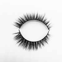 ST3 HITOMI Cils en fourrure de vison faits à la main, cils en bande 3D, tige en coton noir, cils demi-bande cerise 8MM 10MM