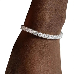 Pulsera de tenis de diamantes de talla brillante redonda para mujer, plata 925 con engaste de garra, estilo clásico, joyería de boda certificada por GIA - Product Image 2