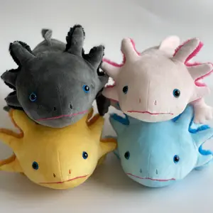 Nouvelle Simulation Rose Salamandre Poisson Lézard Horreur En Peluche Mignon Rose Reptile Jouets Animaux En Peluche Jouets