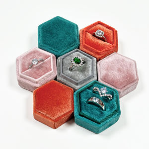 Caja de Joyería de Terciopelo Personalizada con Logotipo, Portátil, para Anillos, Aretes, Collares, Caja de Regalo, Caja de Almacenamiento - Product Image 3