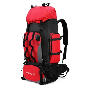 Mochila con logotipo personalizado, mochilas de viaje para acampar, ligeras, 90L, senderismo, impermeable, al aire libre, escalada, mochila superior