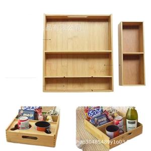 Plateau de rangement en bois avec porte-bouteille pour voiture, organiseur de collations portable - Product Image 5