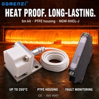 Système de capteur de proximité haute température Domenzi Square F35, tête 250°C, 25mm, IP67, câble 5m pour fours et fours à haute température