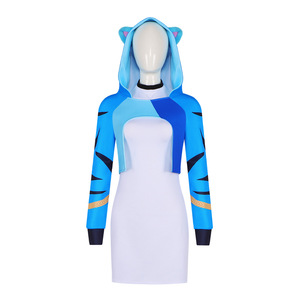 Star's Edge K-Pop Demon Cat Cosplay Hoodie Blue Tiger Costume - Product Image 5