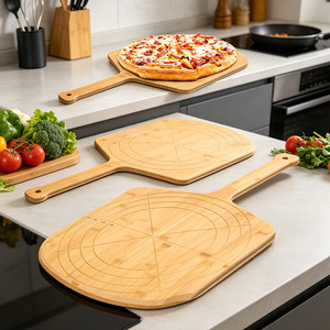 Pala per <span class=keywords><strong>Pizza</strong></span> <span class=keywords><strong>in</strong></span> Bambù Naturale Personalizzata con Incisione per Segnalazione delle Dimensioni, Manico Lungo per Trasferimento e Cottura di <span class=keywords><strong>Pizza</strong></span> Fatta <span class=keywords><strong>in</strong></span> Casa - Product Image 6