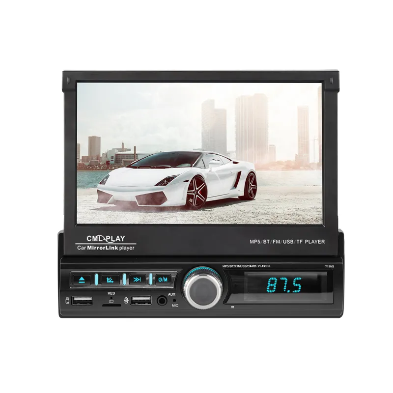 2023 새로운 듀얼 BT 스테레오 안드로이드 자동차 라디오 7 인치 무선 Carplay 자동차 재생 DVD 오디오 시스템 MP5 플레이어 7110S