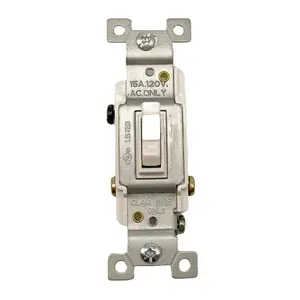 3 Way 15A-120V Electrical Toggle White Light Switch U.S. and Canadian Electrical Standard Approved Clad Wire Only