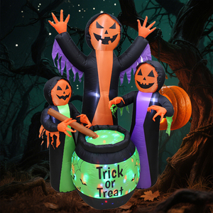180cm <span class=keywords><strong>streghe</strong></span> con la luce speciale di vendita calda 6ft gonfiabile <span class=keywords><strong>3</strong></span> <span class=keywords><strong>streghe</strong></span> LED cortile di Halloween decorazione con una forma di zucca 3D - Product Image 3