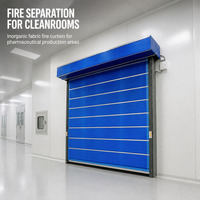 Porte à enroulement coupe-feu en tissu inorganique, conforme aux normes d'inspection incendie, isolation thermique pour atelier, centre commercial, entrepôt, vente en gros