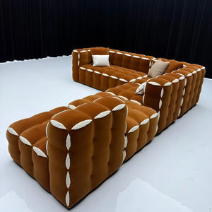 नवीनतम असबाब केक इटालियन रंगीन क्यूब मॉड्यूलर लिविंग रूम सोफा आधुनिक कपड़े इटालियन एकांत सोफे - Product Image 5