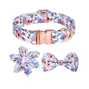 <span class=keywords><strong>Collar</strong></span> de perro de algodón puro ajustable y conjunto de correa con pajarita cómodo <span class=keywords><strong>collar</strong></span> de cachorro para perros pequeños y medianos - Product Image 5