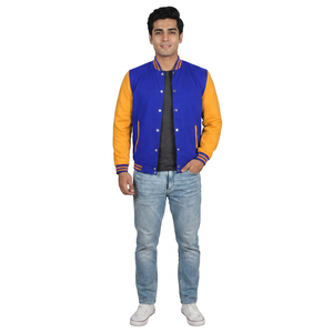 Plus Size Men's Winter Varsity Jacket 100% Cotton Stand Collar <b>Covered</b> <b>Button</b> Closure Customizable Fabric Printing Casual Style - Product Image 1