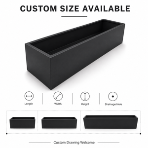 SEEYES Aluminum Planter <b>Pot</b> Outdoor <b>Rectangular</b> Metal <b>Flower</b> Box Raised Garden Bed Supplies Custom OEM ODM - Product Image 2