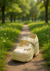 Zoccoli con Piattaforma e Perle Stile Mary Jane, Scarpe Estive in Plastica Morbida, Taglia 19 per Donne e Ragazze - Product Image 2