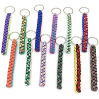 Porte-clés en paracorde tressé à nœud de maïs, motif de fruits d'anime, multicolore, sept brins, avec boucle en alliage