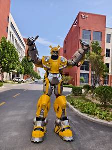 Costume de cosplay de Noël/Halloween unisexe pour adulte, robot transformateur jaune LED de haute qualité, prix d'usine - Product Image 6