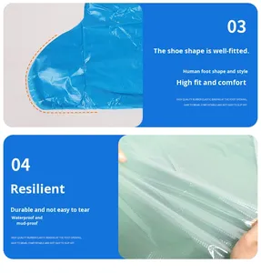 Capa de Bota Descartável Durável, Impermeável, Transparente em PE, Capa de Bota para Chuva, Capa de Sapato Antiderrapante - Product Image 4