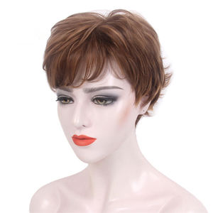 Cuero cabelludo realista Comercio exterior madre Peluca de gama alta Pixiewig marrón <span class=keywords><strong>Carnica</strong></span> dragón corto rizado tocado - Product Image 2