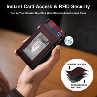 Dompet Kulit Vintage Crazy Horse untuk Pria dengan Penjepit Uang Magnetik, RFID Blocking, dan Tempat Kartu Kredit Aluminium Pop-up