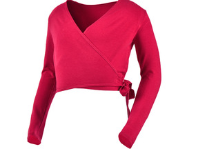 CL00074 Vente chaude Chemises enveloppantes à manches longues en coton, élasthanne et modal avec lien, haut de yoga, de <span class=keywords><strong>gym</strong></span> et de danse - Product Image 2
