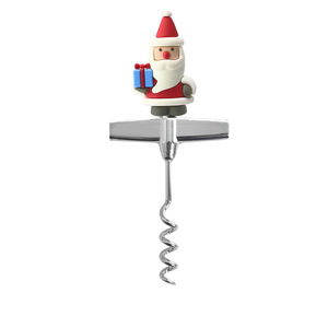 Santa Claus Bottle Opener Wine Stopper Stainless Steel Portable Corkscrew Christmas Decorative <b>Gift</b> <b>Set</b> - Product Image 2