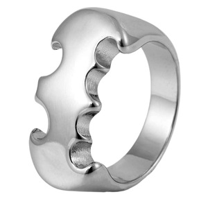 yunnique Bat Shape Stainless Steel <b>Ring</b> Men's Fashion Jewelry Geometric Design Gift Accessory - Product Image 5