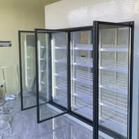 Chambre froide à chargement arrière sur mesure avec portes vitrées anti-buée pour l'affichage et le stockage en supermarché