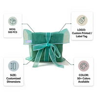 Sac en organza de luxe personnalisé avec logo et nœud en ruban, pochettes transparentes pour cadeaux, idéal pour les faveurs de mariage et les cosmétiques