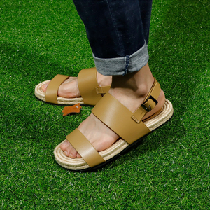 All'ingrosso estate pantofole da uomo di vendita calda di alta qualità in vera pelle <span class=keywords><strong>sandali</strong></span> da uomo <span class=keywords><strong>con</strong></span> <span class=keywords><strong>corda</strong></span> di canapa soletta sandalo per gli uomini - Product Image 2