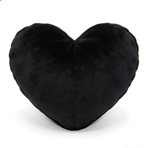 Almohada de peluche personalizada con forma de corazón negro, cojín de corazón sonriente, almohada decorativa de corazón de dibujos animados - Product Image 3