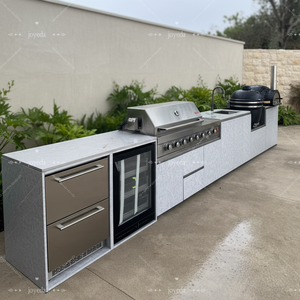 JOYEDA Ensemble de <span class=keywords><strong>barbecue</strong></span> 316 intégré, moderne, pour cuisine extérieure, avec roues et portes personnalisées, pour la vente en gros aux Philippines - Product Image 5