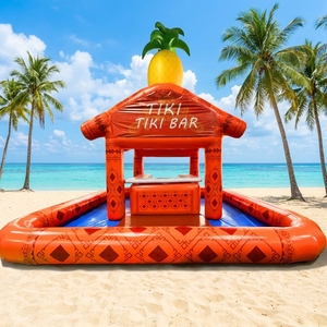 Bar Gonfiabile Commerciale per Feste Estive <span class=keywords><strong>in</strong></span> Giardino con Piscina e Tavolo, Adatto per Adulti e Bambini per Intrattenimento e Svago - Product Image 1