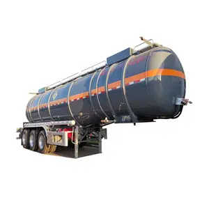 Kimyasal Tanker yarı römork yeni Jushixin özelleştirilmiş 3 akslar sülfürik asit çözeltisi tankı yarı römork 32cbm çelik kamyon römorkları