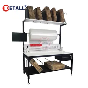 Detall factory esd packing workbench with carton divider and cutting machine