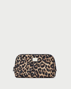 Bolsa de Cosméticos Acolchada Personalizada con Estampado de Leopardo, Cierre de Cremallera, Bolsa de Cosméticos de Nailon con Logotipo de Algodón para Mujer, Uso Diario - Product Image 1