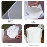 Pot Tanaman Resin Plastik Hijau Modern Ekstra Besar dan Tebal untuk Dekorasi Taman Balkon Ruang Tamu