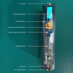 <span class=keywords><strong>Compresseur</strong></span> d'air électrique intelligent portable rechargeable 150 PSI haute pression avec écran LCD et arrêt automatique, gonfleur de pneus à double valve pour - Product Image 4