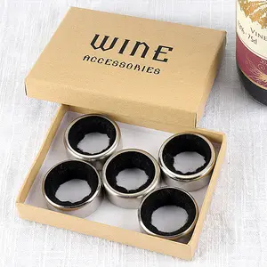 와인 링 내구성 스테인레스 스틸 라운드 레드 와인 병 칼라 드립 링 주방 및 바 와인 액세서리 도구